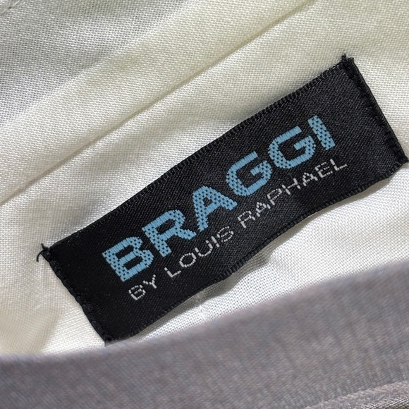 BRAGGI BY LOUIS RAPHAEL Mens Light Grey Dress Pants 40x32 Flat Front Classic Fit - Picture 7 of 15